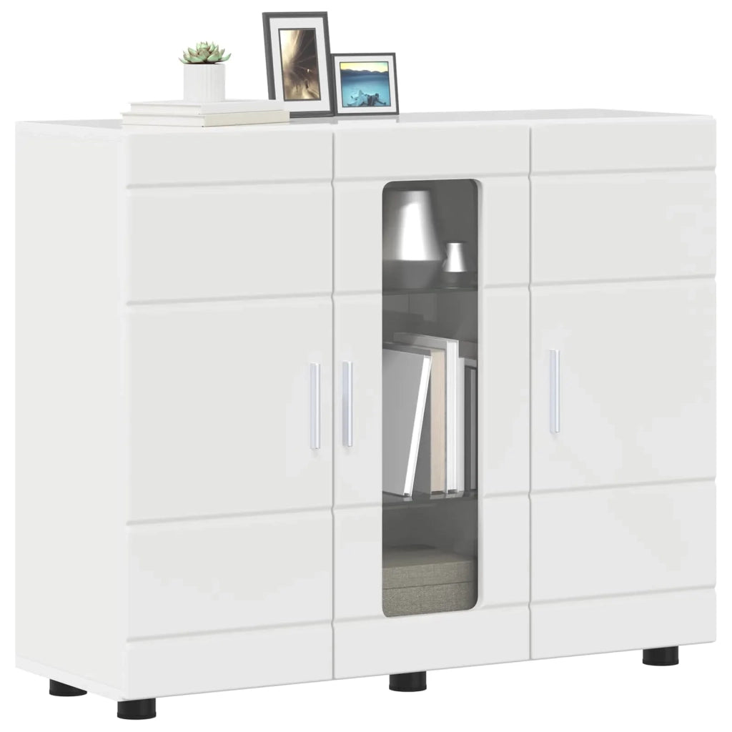 Armadio in Legno Bianco Lucido 88,5 x 30,5 x 73 cm 880305