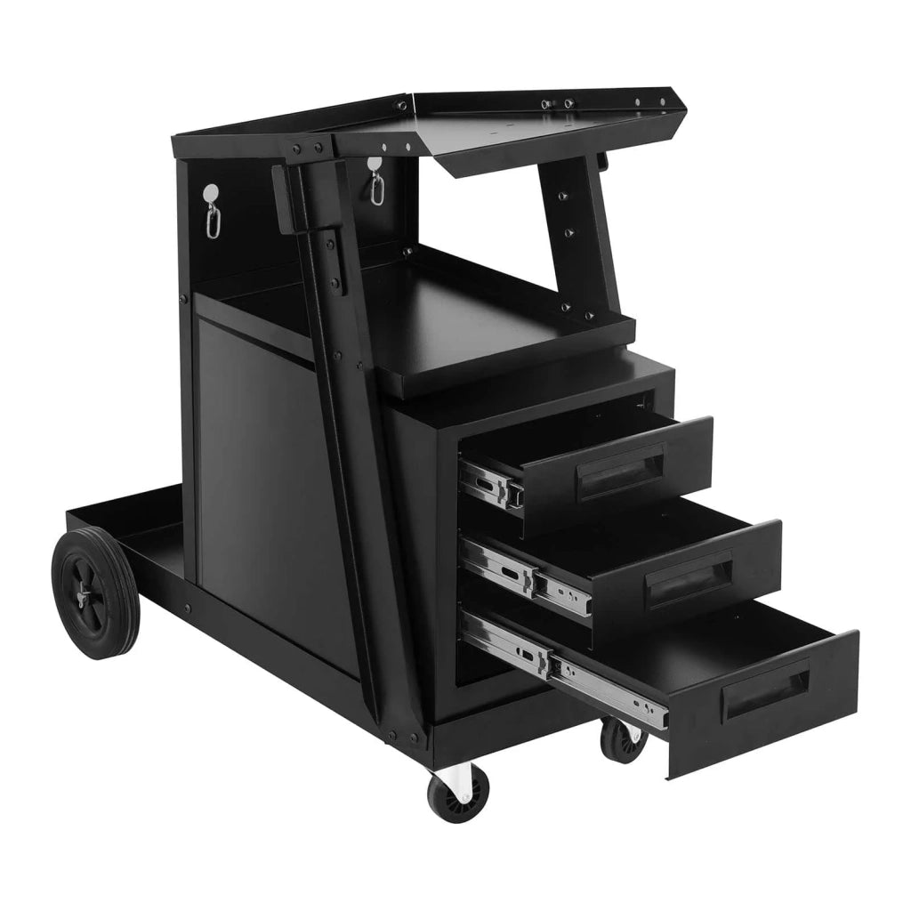 Carrello per saldatura a 3 scomparti 75 kg nero 14_0006824