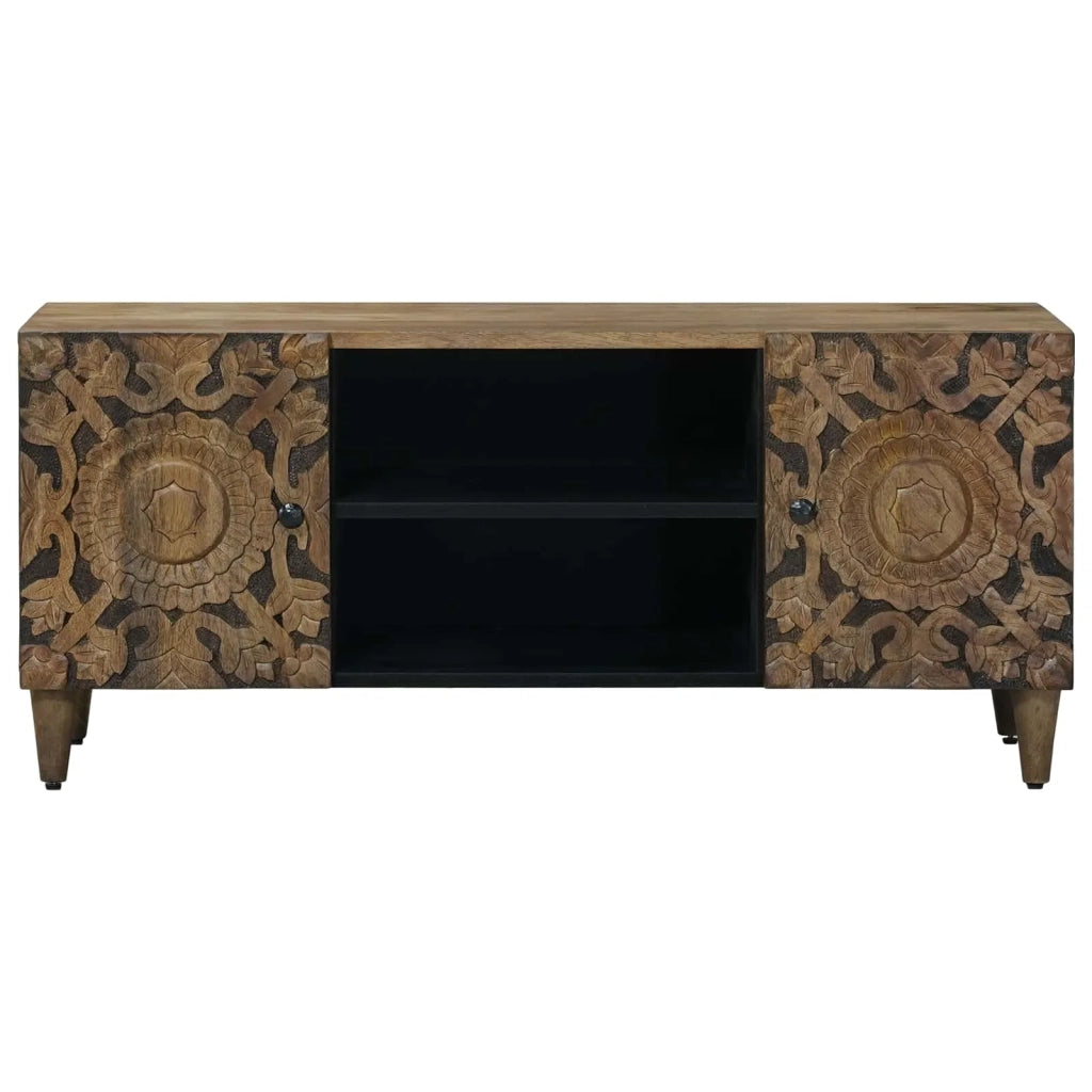 Mobile TV-Credenza per TV Marrone 105 x 33,5 x 46 cm Legno di mango massello 981841