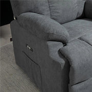 POLTRONA ALZAPERSONA CON POGGIAPIEDI E TELECOMANDO IN TESSUTO EFFETTO LINO 84X96X100 CM GRIGIO SCURO