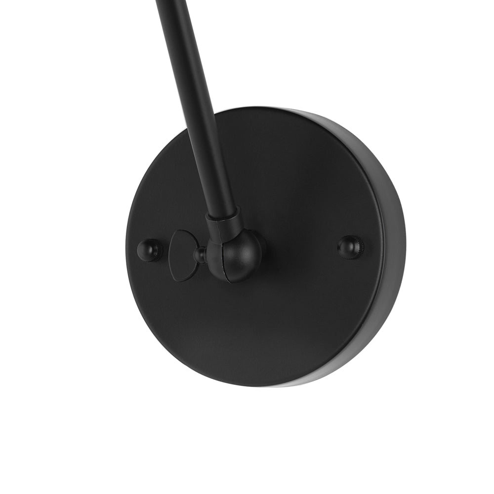 Set di 2 Lampade da Parete applique in Metallo Nero Braccio Orientabile Industriale