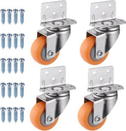 4 x Ruote con Pneumatici 37mm con Viti - 360 Gradi Rotabili e Resistenti allo Sfregamento