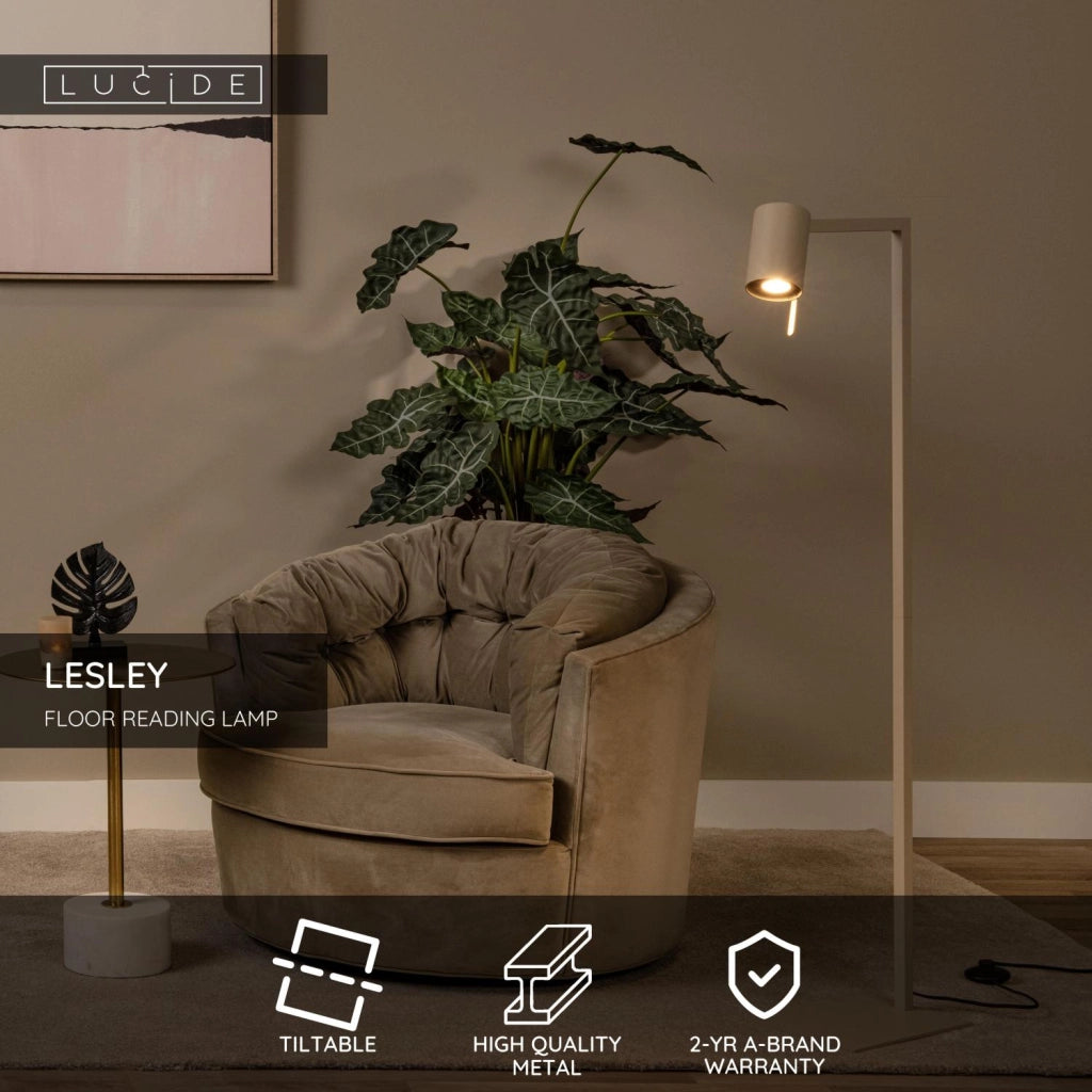 Lampada da terra LESLEY taupe metallo GU10 Lucide