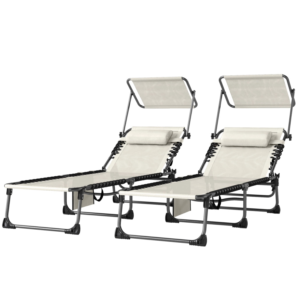 Poltrone reclinabili da giardino ¨C zephmum ¨C 2 pezzi, crema, polyrattan