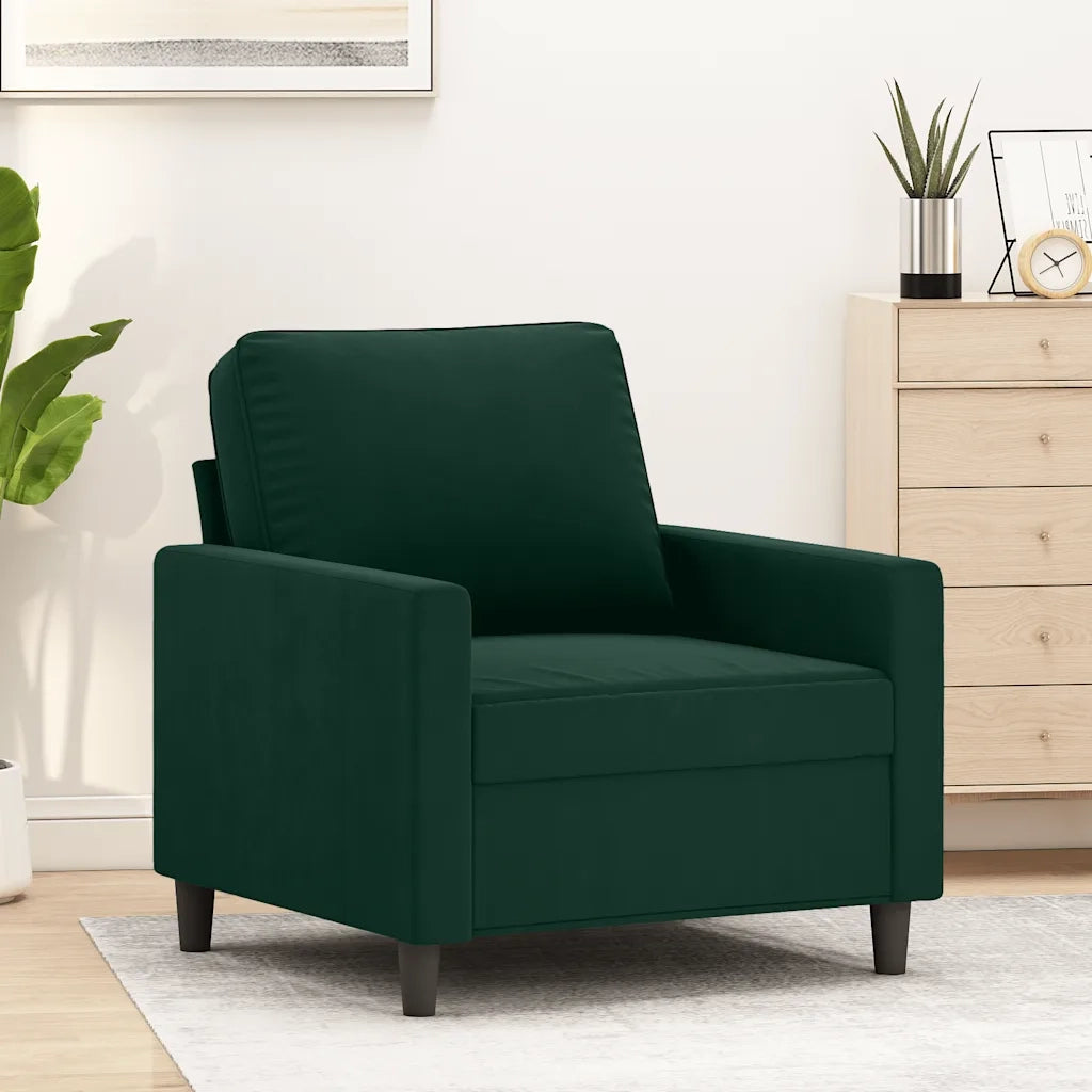 Divano Sedia-Poltrona Verde Scuro 60 cm Velluto 950834
