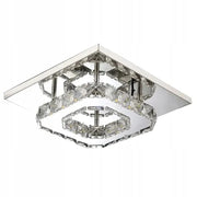 Lampada Da Soffitto Cristallo Plafoniere Led 8w Quadrato App406-c