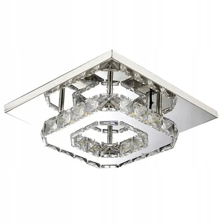 Lampada Da Soffitto Cristallo Plafoniere Led 8w Quadrato App406-c