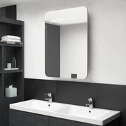 Armadietto Bagno con Specchio e LED Rovere 60x11x80 cm cod mxl 59807