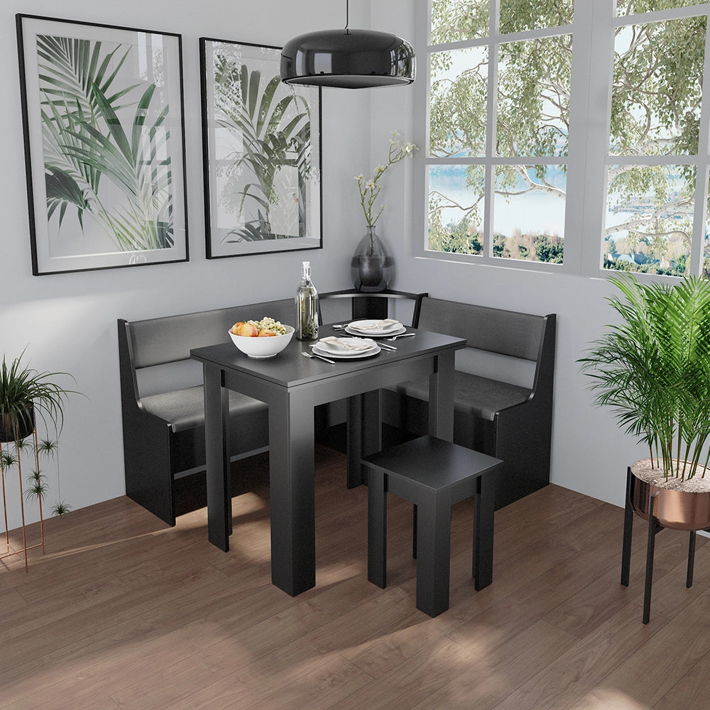 Vicco Tavolo da pranzo con sedia Nero 90 x 60 cm