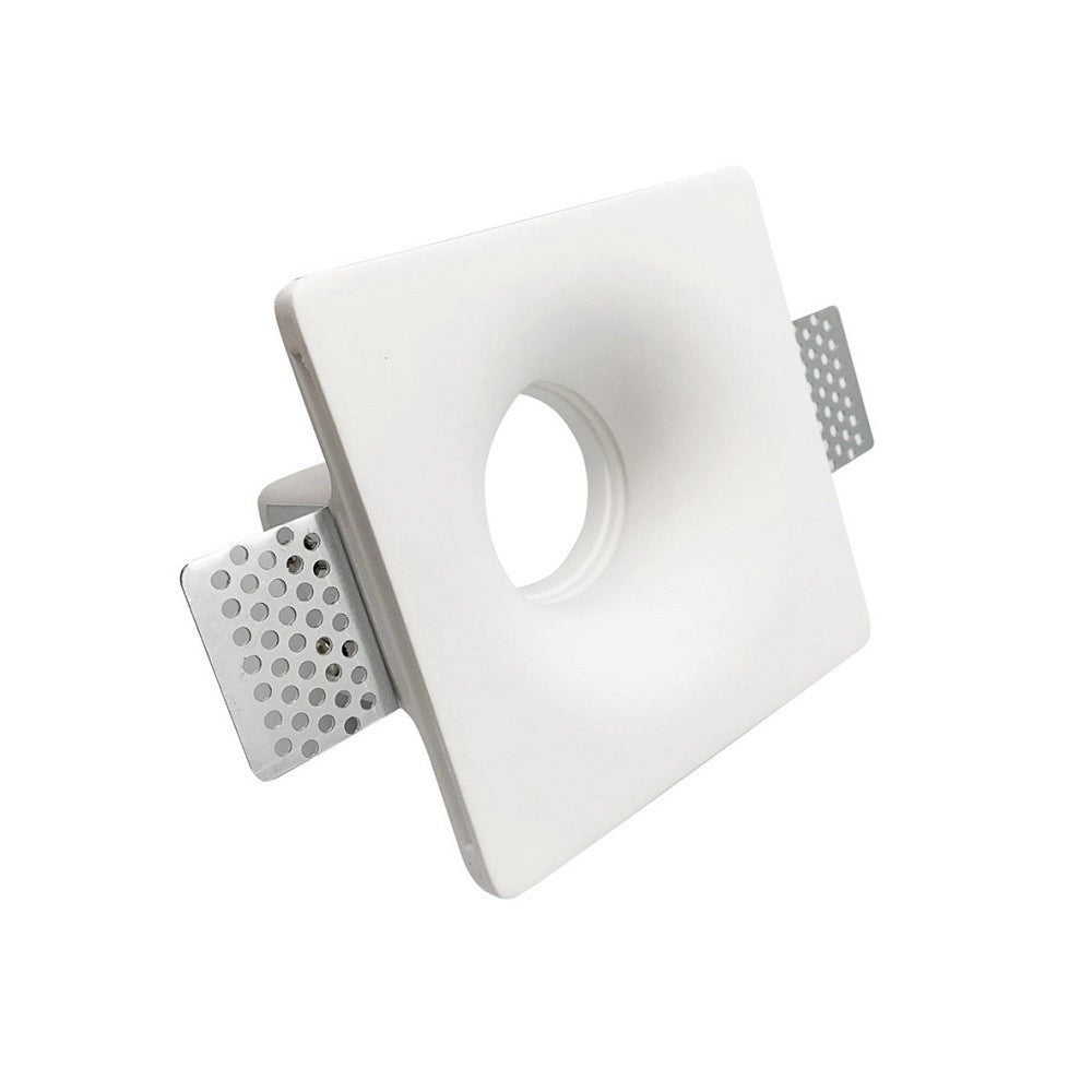 Trade Shop - Faretto Smart Gesso Led Gu10 Wifi Incasso Quadrato Scomparsa Rgb Cct Alexa Google -