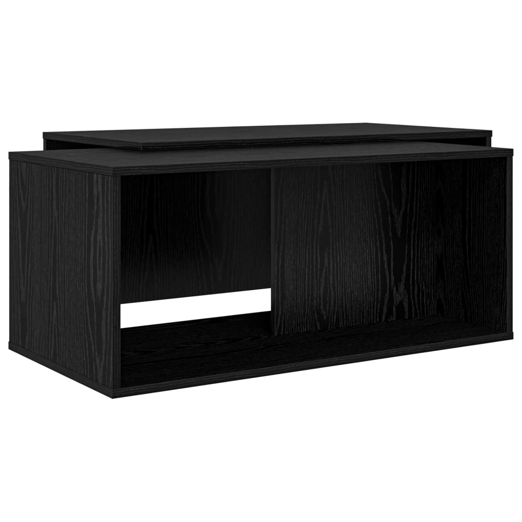 Set di Tavolini da Caffè 2 pcs Rovere Nero Legno multistrato