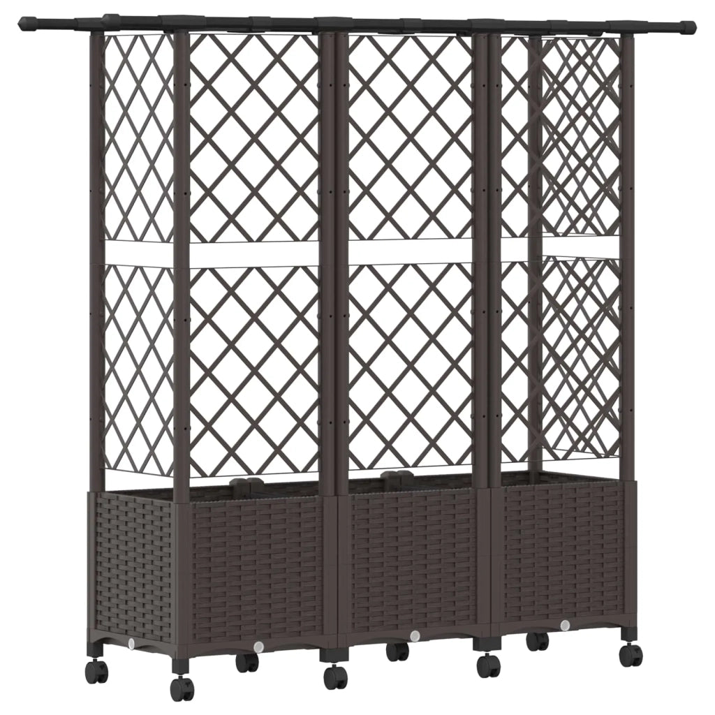 Letto Rialzato con Griglia e Tetto Marrone 163,5 x 40 x 142 cm 3423124