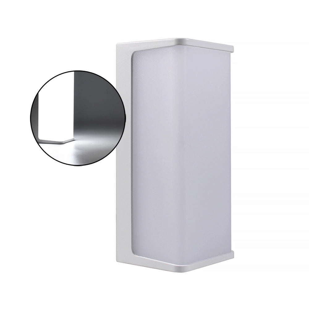 APPLIQUE DA ESTERNO A LED RETTANGOLARE LAMPADA DA PARETE MODERNA IN PVC BIANCO LUCE FREDDA 6500K - ILLUMINAZIONE EFFICIENTE