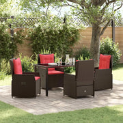 Set da Pranzo per Giardino 5 pcs Marrone Poly Rattan 3381025
