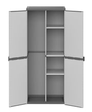 Armadio Portascope da Esterno 68x40x165 cm 2 Ante 4 Ripiani in Resina Grigio