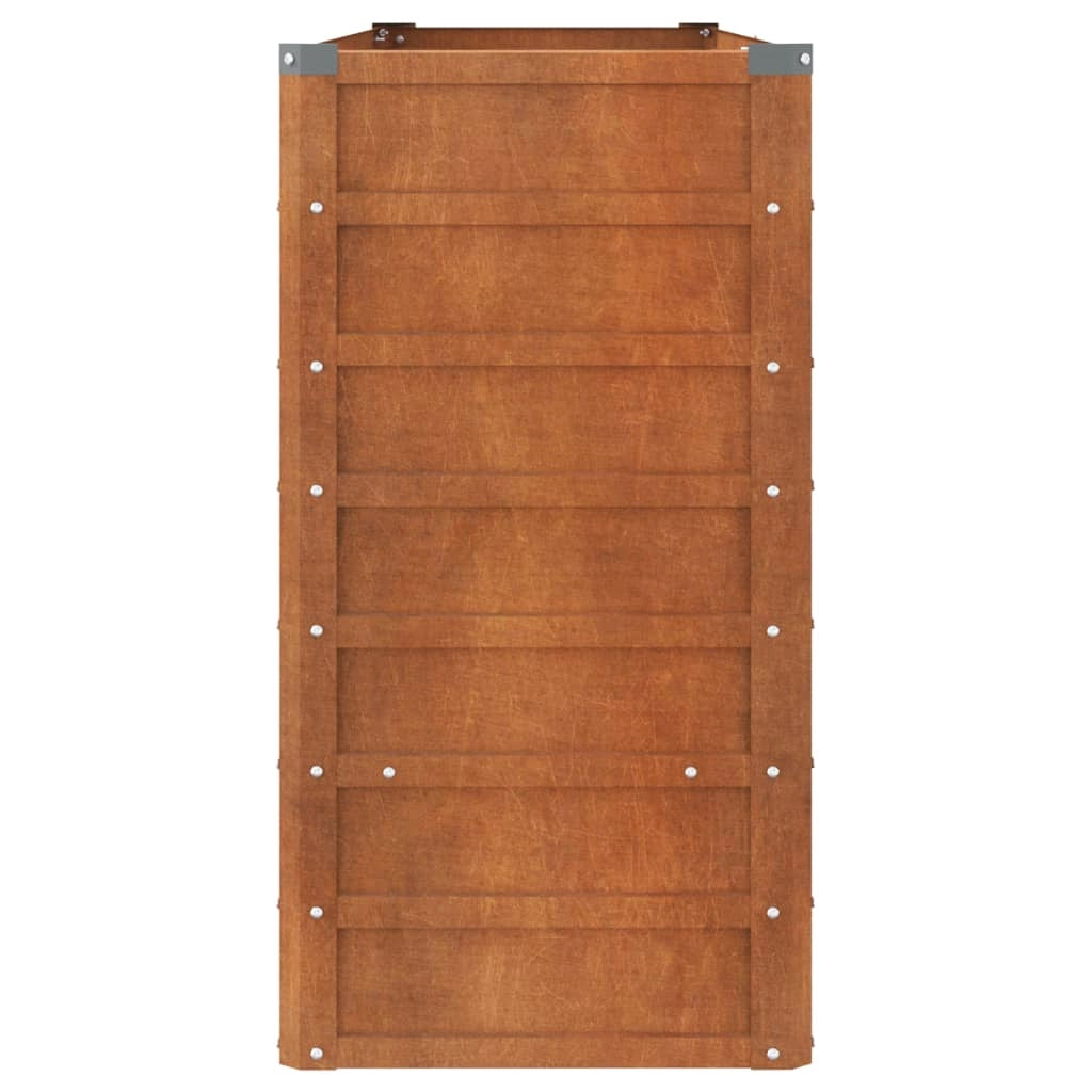 Fioriera rialzata per piante fiori terrazza giardino finitura ruggine 160 x 40 x 77 cm acciaio corten marrone 02_0039863