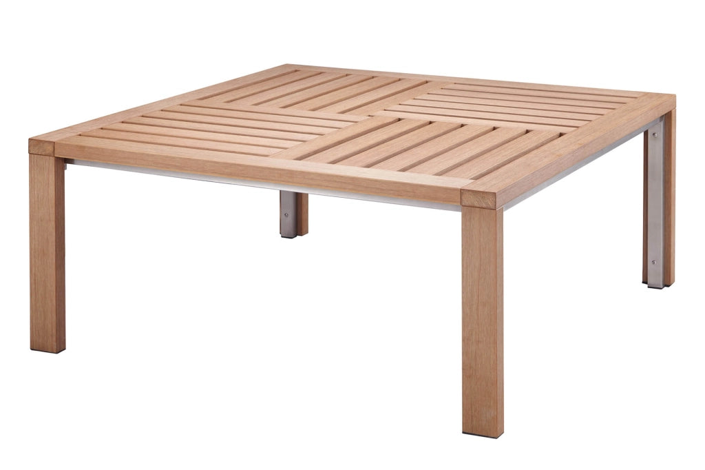 Set Salotto da Giardino in Acciaio e Sumpar Wood Divano 2 Poltrone e Tavolino Kraus Donatello