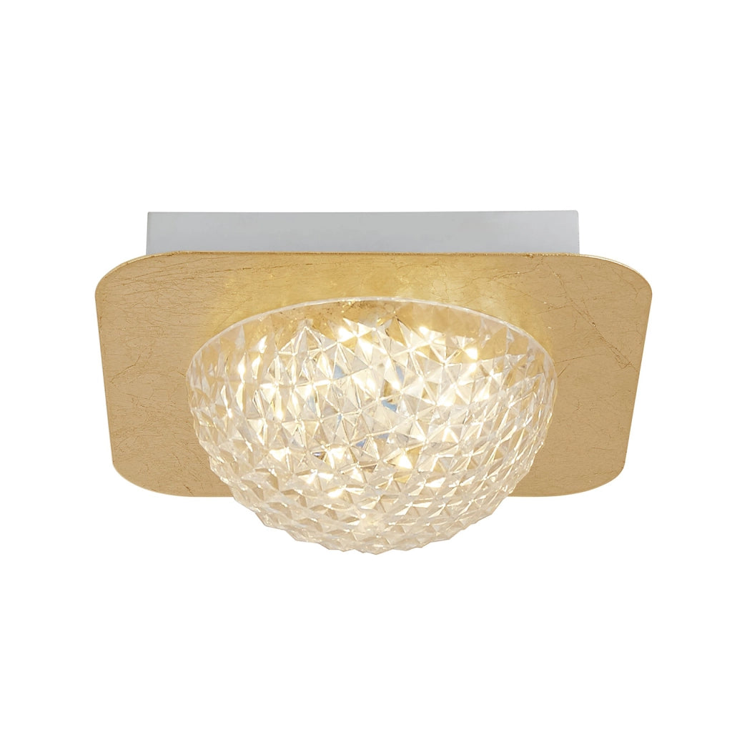 Plafoniera Contemporanea Celestia Acciaio Oro Policarbonato Bianco Led 6,5 3000K