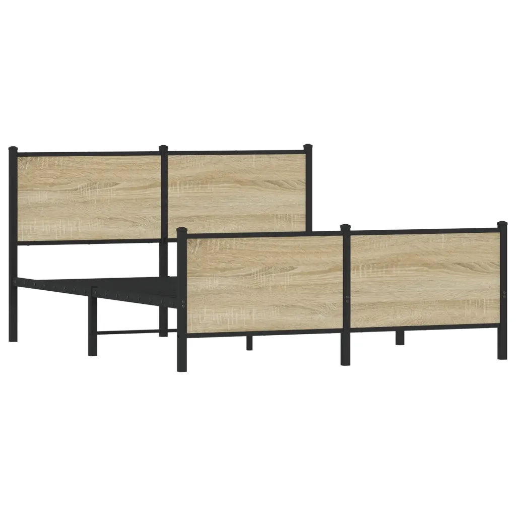Giroletto senza Materaso in Metallo Rovere Sonoma 160x200 cm 3301363