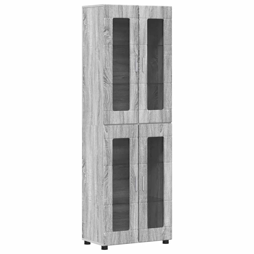 Set mobile TV con porta FLORIN Grigio Sonoma Legno multistrato