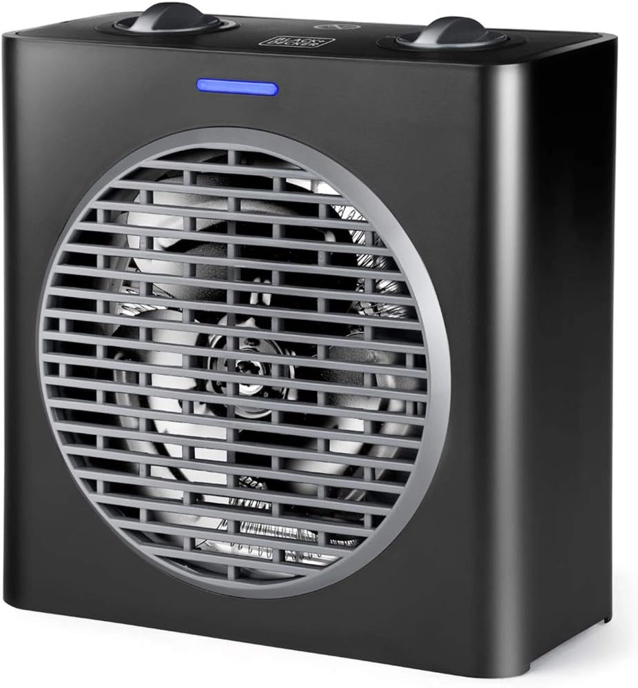 Black+decker bxsh2003e termoventilatore, 2000 w, plastic, nero da pavimento spegnimento automatico