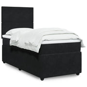 vidaXL Giroletto a Molle con Materasso Nero 100x200 cm in Velluto