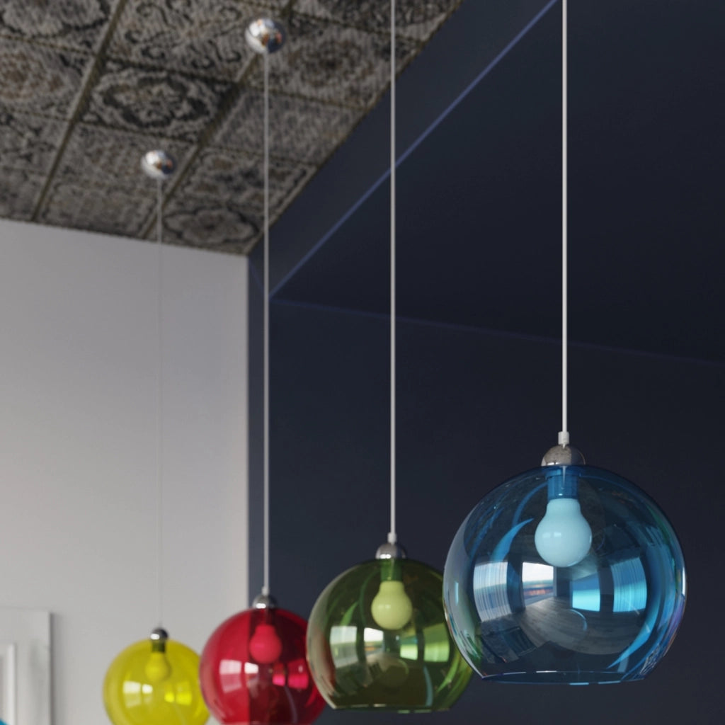 Lampada a sospensione ROTUND vetro trasparente cromo E27 30cm