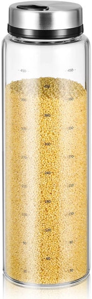 Contenitore di Erbe in Vetro 500ml - Contenitore di Spezie Rotativo - Dispensatore di Olio e Aromi - Bocchetta Senza Fili - Design Elegante - Fiaschetto di Erbe