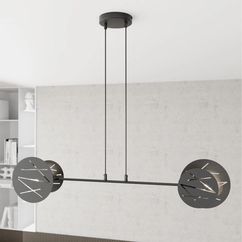 Lampada a sospensione Xotic in acciaio nero