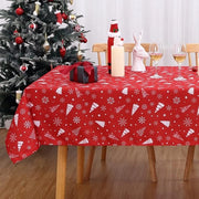 Tavolo da Natale Tavolo da Pranzo Lavabile Tavolo da Pranzo Tavolo da Natale Quadrato Bassa Tavola con Decorazioni da Neve Tavolo da Pranzo per Salotto Festa, 54x108 pollici