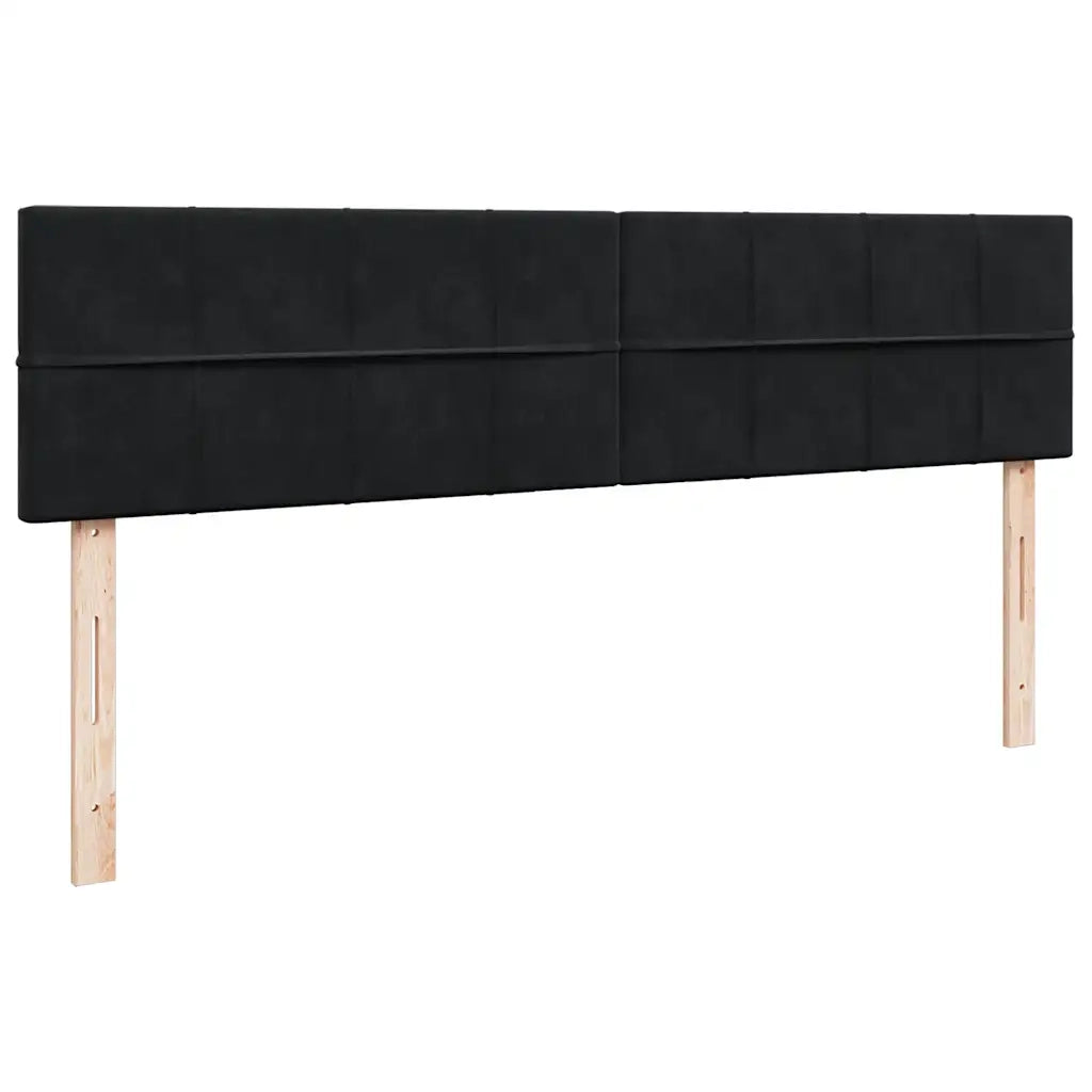 Struttura Letto Pouf con Materassi Nero 200x200 cm Velluto 3312646