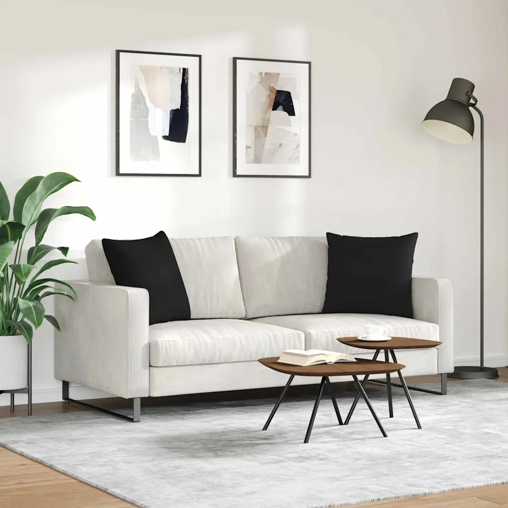 Cuscini da Divano 2 pz | Cuscini per sedie Nero 50 x 50 cm Tessuto