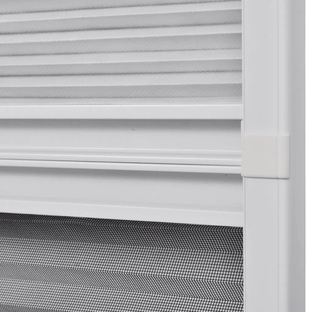 Finestra per Insetti Finestra Plisse 160 x 80 cm in Alluminio con Ombra