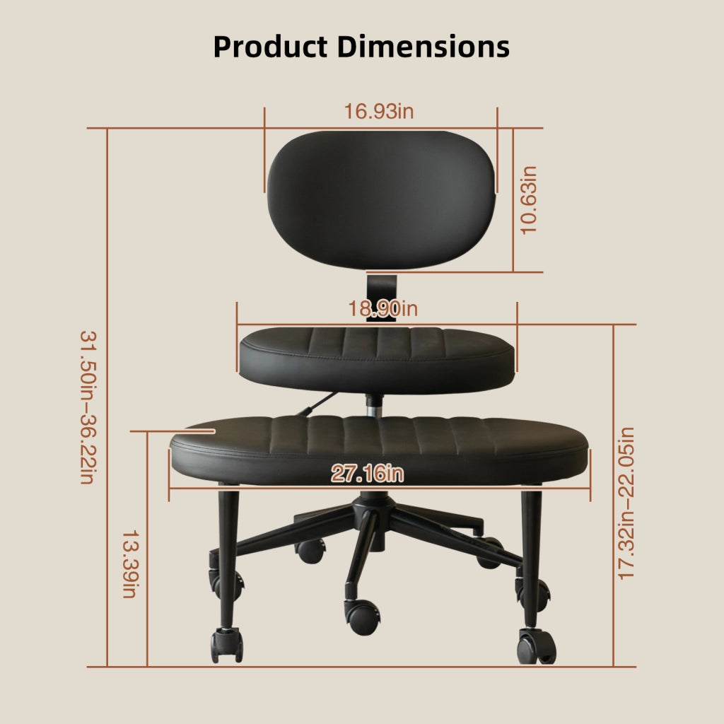 Sedia da ufficio ergonomica girevole a 360 gradi con poggiapiedi rotante senza braccioli multi posizione in tessuto nero