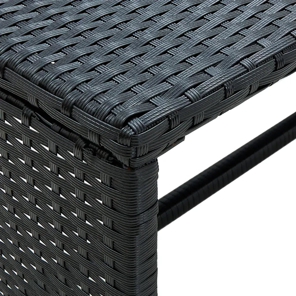 Tavolino da CaffÃ¨ Nero 70x40x38 cm in Polyrattan cod mxl 63957