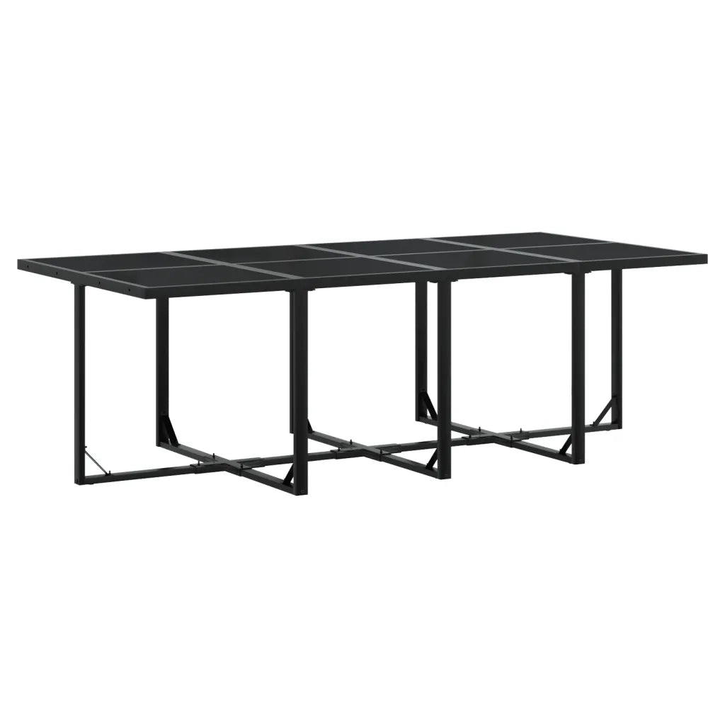 Set da Pranzo da Giardino 13pz con Cuscini Nero in Polyrattan 3295020