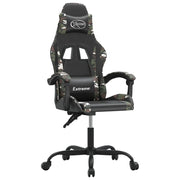 Sedia da Gaming | Sedia da e-sports Girevole Nero e Mimetico in Similpelle
