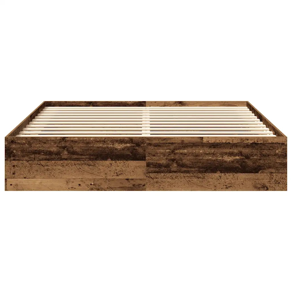 Giroletto senza Materasso-Struttura Letto Legno Antico 200x200 cm in Truciolato 660528