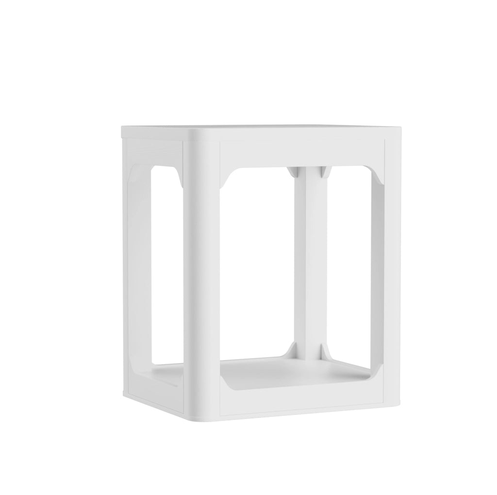 Set di 2 tavolini con ripiano doppio in MDF bianco