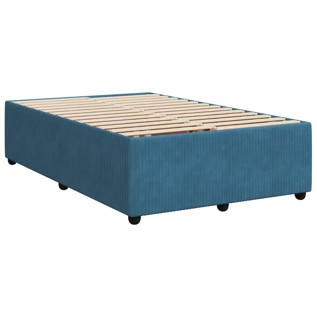 Letto box spring con materasso Blu Scuro 120 x 200 cm Velluto 3451665