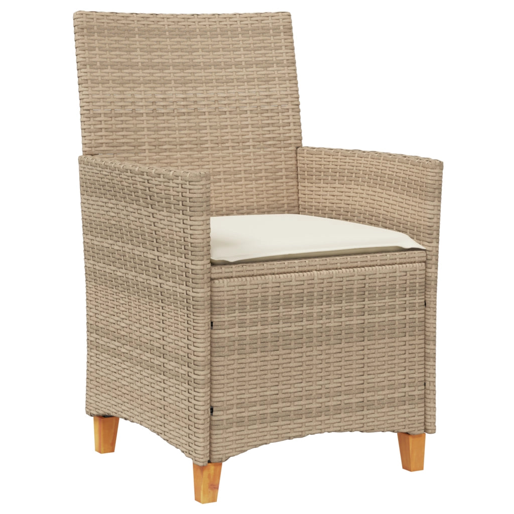 Set da Pranzo da Giardino da 7 con Cuscini Beige in Poliestere