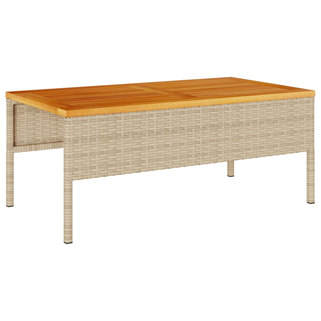 Set Divano da Esterno Beige e Panna Rattan e Tessuto Medio