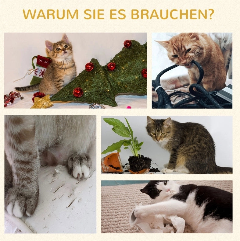 Albero tiragraffi per gatti con cuccia e gioco