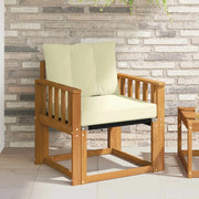 Divano da esterno-Divano da Giardino Legno di Acacia Massello Naturale e Crema 765390