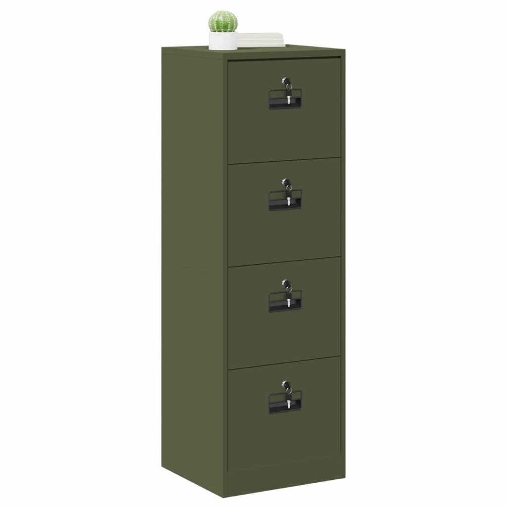 Armadio per File con cassetto Verde oliva 45,5 x 42 x 139 cm