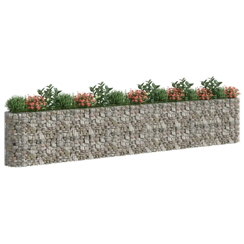 Gabbione con Fioriere | Cassetta per fiori | Letto Rialzato in Acciaio Zincato 540x50x100 cm