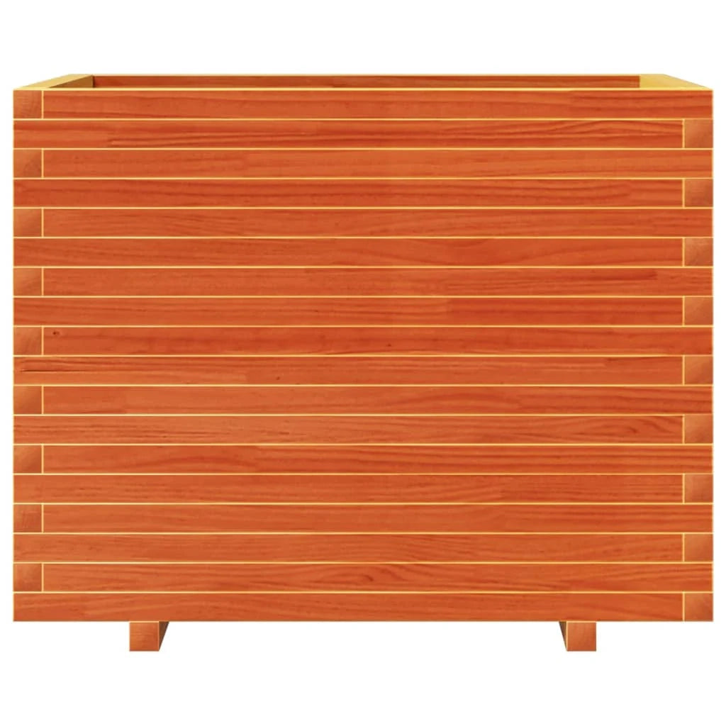Fioriera rialzata per piante fiori terrazza giardino finitura a cera 90 x 60 x 72 cm legno di pino massiccio marrone 02_0038525