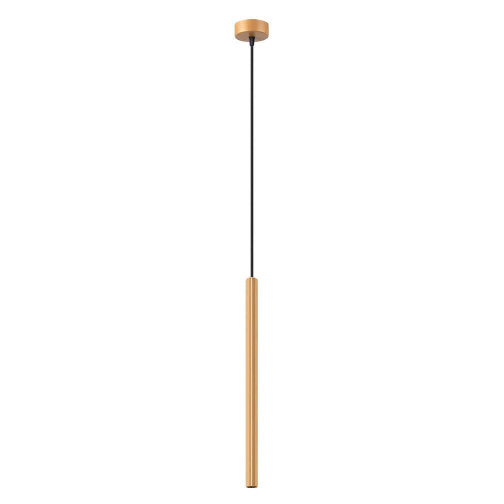 Lampada sospensione tubo rigato oro ZENTRA 1xG9 8W