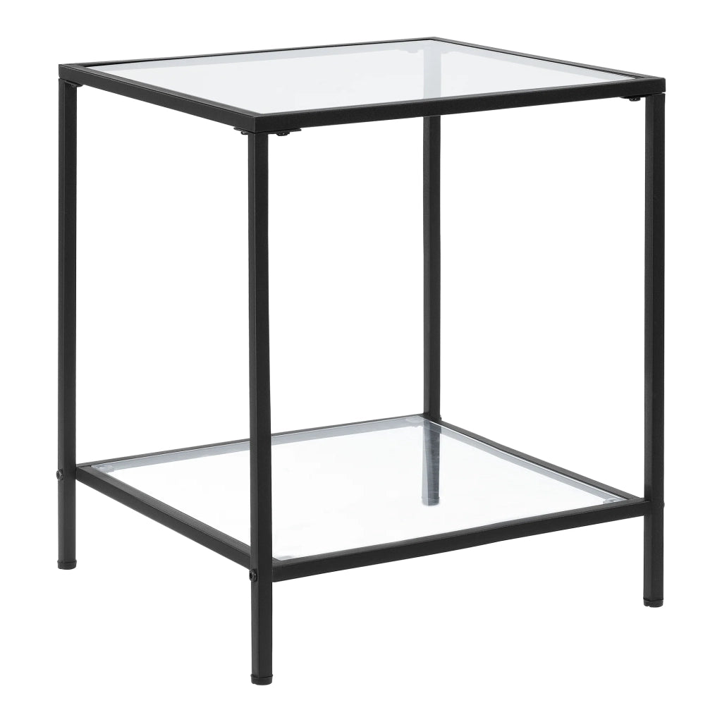 Tavolino laterale 55 x 45 x 45 cm nero trasparente 03_0008627