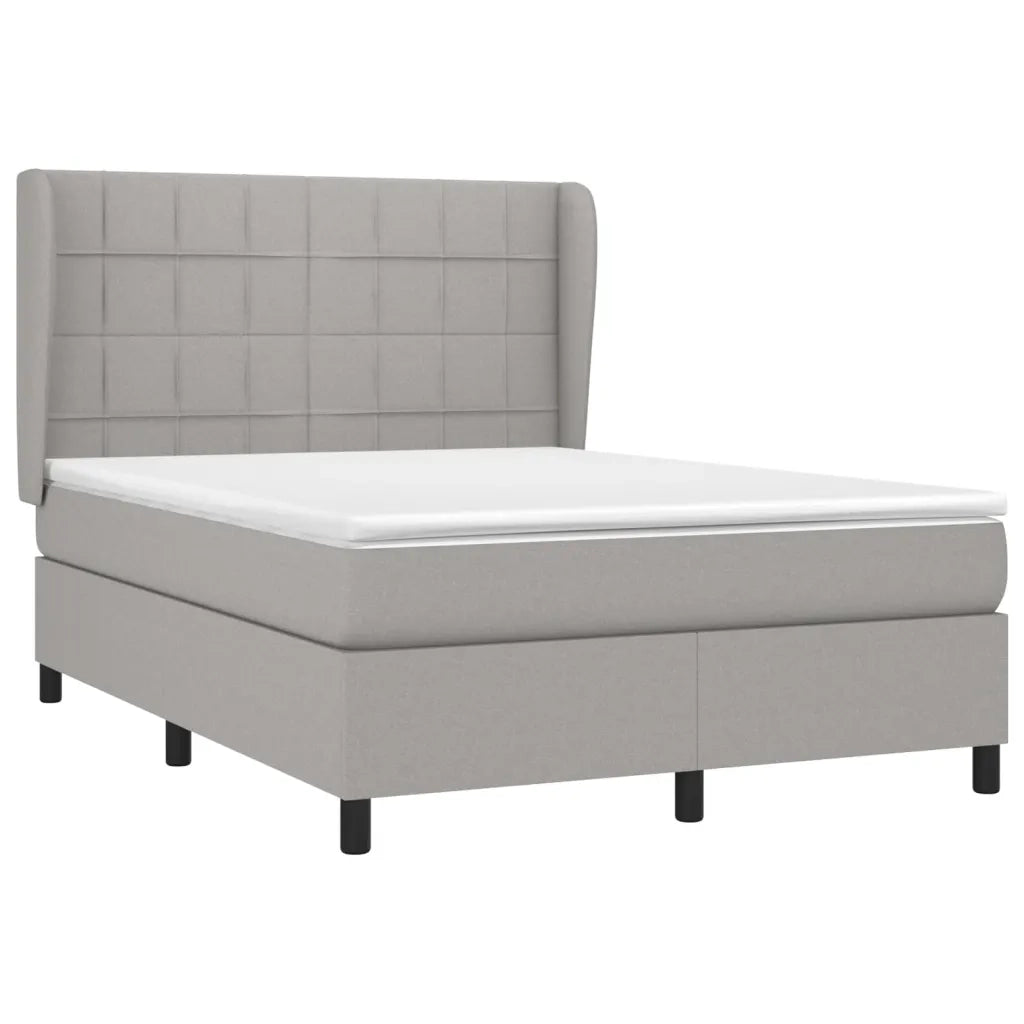 Giroletto a Molle con Materasso Grigio Chiaro 140x190cm Tessutocod mxl 122082